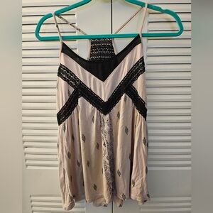 Maurices Black Lace and Cream Tank Top - Medium